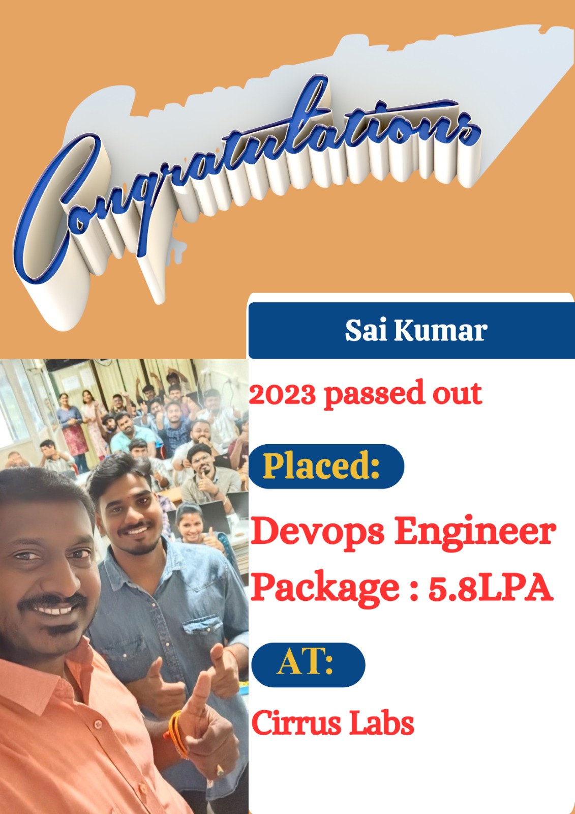 Successfully Placed Student 1